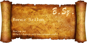 Bencz Szilas névjegykártya